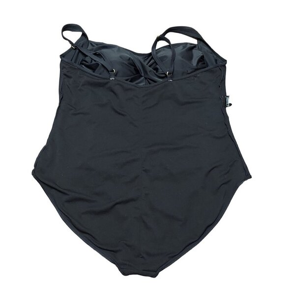 Cromer Resortwear Womens Plus Size Black Ruched One-Piece Swimsuit - Picture 4 of 11